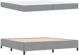 vidaXL Łóżko sprężynowe Jasnoszary, Czarny 200 x 200 cm 6