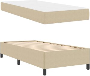 vidaXL Ramka łóżka Jasnozielono-szary 100 x 200 cm Tkanina sztruksowa 6
