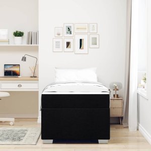 vidaXL Ramka łóżka Inny Czarny 90 x 200 cm tkanina 5