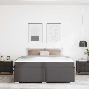 vidaXL Ramka łóżka Inny Szary 180 x 200 cm Skóra syntetyczna 5