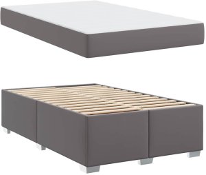 vidaXL Ramka łóżka Inny Szary 120 x 200 cm Skóra syntetyczna 6