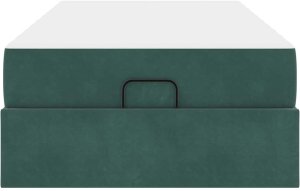 vidaXL Ramka łóżka Ciemnozielony 100 x 200 cm Aksamit 7