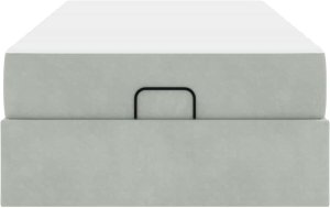 vidaXL Ramka łóżka z przechowywaniem Jasnoszary 90 x 200 cm Aksamit 7