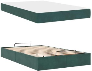 vidaXL Ramka łóżka Ciemnozielony 120 x 200 cm Aksamit 6