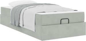 vidaXL Ramka łóżka z przechowywaniem Jasnoszary 100 x 200 cm Aksamit 3