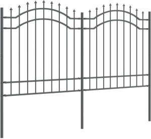 vidaXL Ogrodzenie Ogrodowe Szary 165 cm Stal Malowana Proszkowo 3