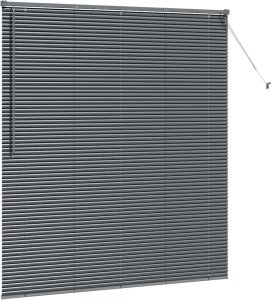 vidaXL Roleta Okienna z zasłonami Inny Ciemny szary 160 x 175 cm Aluminium 5