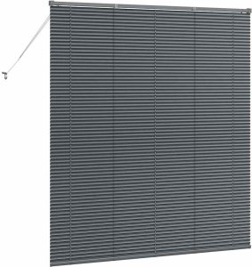 vidaXL Roleta Okienna z zasłonami Inny Ciemny szary 160 x 175 cm Aluminium 7