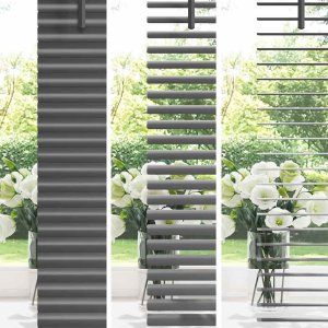 vidaXL vidaXL Roleta Okienna z zasłonami Inny Ciemny szary 160 x 220 cm Aluminium 4