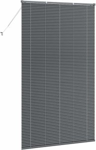 vidaXL Roleta Okienna z zasłonami Inny Ciemny szary 135 x 220 cm Aluminium 7