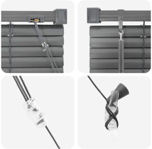 vidaXL Roleta Okienna z zasłonami Inny Ciemny szary 135 x 220 cm Aluminium 8