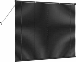 vidaXL Roleta Okienna z zasłonami Inny Czarny 80 x 130 cm Aluminium 7