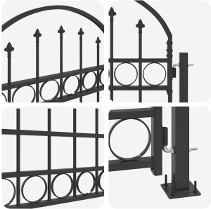 vidaXL Brama ogrodzeniowa Szary 102 x 200 cm Stal 3