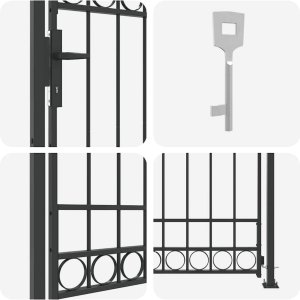 vidaXL Brama ogrodzeniowa Szary 102 x 200 cm Stal 4