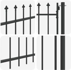 vidaXL Brama ogrodzeniowa Szary 100 x 250 cm Stal Malowana Proszkowo 3