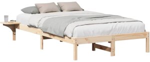 vidaXL Stelaż łóżka z stolikami nocnymi Brązowy 120 x 190 cm Brązowy 3
