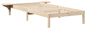 vidaXL vidaXL Stelaż łóżka z stolikami nocnymi Brązowy 90 x 190 cm Brązowy 2