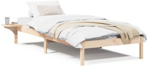 vidaXL Stelaż łóżka z stolikami nocnymi Brązowy 80 x 200 cm Brązowy 4