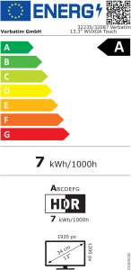 Monitor przenośny dotykowy Verbatim ALU 13.3" WUXGA z powerbankiem 5000mAh czarny 32087 5