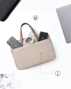 INNOSTYLE DAMSKA TORBA NA LAPTOPA 15 6 16 WODOODPORNA OMNIPROTECT PRO BEŻOWA 2