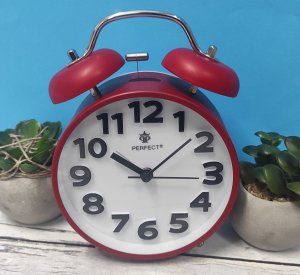 Budzik Perfect TBD11502 czerwony głośny alarm cichy mechanizm . 3