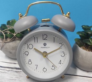 Budzik Perfect TB09504 szary głośny alarm cichy mechanizm . 3