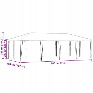 vidaXL Namiot imprezowy Niebieski 8x4 m PE 9
