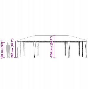vidaXL Namiot imprezowy Niebieski 8x4 m PE 10
