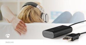 Nadajnik Bluetooth Nedis BTTR050BK AUX/USB SBC Do 1 urządzenia Czarny 8