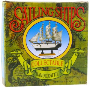 Model Kolekcjonerski Dekoracyjny Statek Żaglowiec Piracki Czarny 20x20cm 4