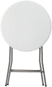 Stół Składany Z Blokadą Cateringowy Bankietowy Stolik Okrągły Biały 80x88cm 2