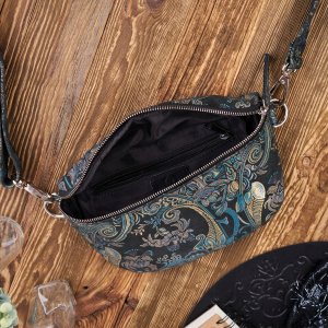 Skórzana saszetka nerka z orientalnym printem Paolo Peruzzi T-36-G 2