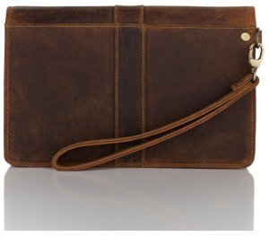 Vintage saszetka męska do ręki skórzana Paolo Peruzzi T-21-HBR 3