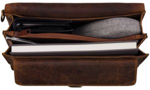 Vintage saszetka męska do ręki skórzana Paolo Peruzzi T-21-HBR 4