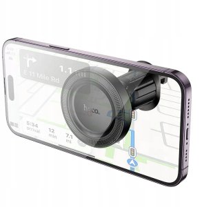 Uchwyt na telefon do samochodu magnetyczny zgodny z MagSafe Hoco do kratki H56 czarny 5