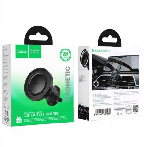 Uchwyt na telefon do samochodu magnetyczny zgodny z MagSafe Hoco do kratki H56 czarny 9