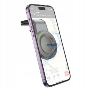 Uchwyt na telefon do samochodu magnetyczny zgodny z MagSafe Hoco do kratki H59 czarny 5