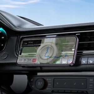 Uchwyt na telefon do samochodu magnetyczny zgodny z MagSafe Hoco do kratki H59 czarny 7