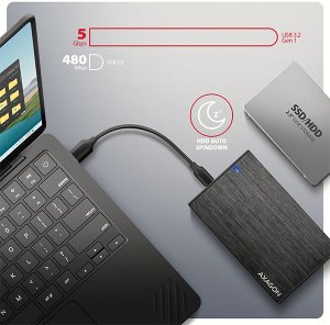 AXAGON EE25-XA6C, USB-C 5Gbps - SATA 6G, 2.5" aluminiowa obudowa zewnętrzna 2