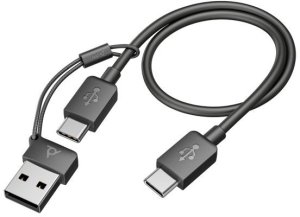Poly Voyager Focus 2 Wireless Headset, Bluetooth, BT700 USB-C Adapter, USB-C/A Adapter, Black 6