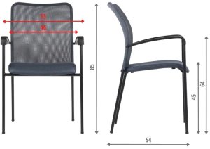 Krzesło biurowe HN-7501 szare/czarne STEMA 6