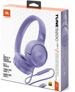 JBL Tune 520C USB-C Słuchawki Przewodowa Opaska na głowę Połączenia/muzyka USB Type-C Liliowy 20