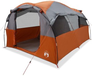 vidaXL Namiot rodzinny, tunel, 6-os., szaro-pomarańczowy, wodoszczelny 2