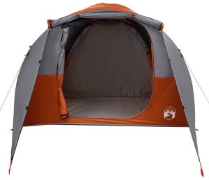 vidaXL Namiot rodzinny, tunel, 6-os., szaro-pomarańczowy, wodoszczelny 5