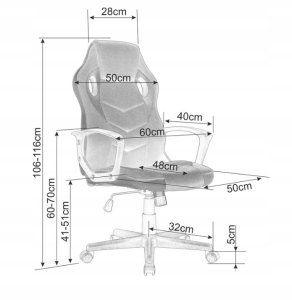 Fotel obrotowy DAKAR czarny/niebieski gamingowy 8
