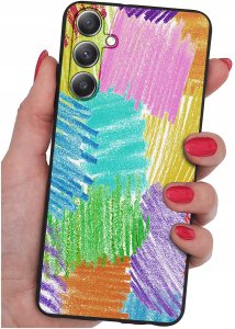 ETUI do Samsung A35 5G WZORY | SILIKONOWE MATT CASE + SZKŁO HARTOWANE 9H 2