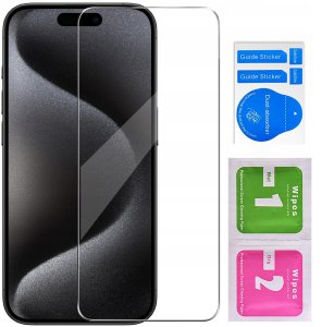 Etui do iPhone 15 Pro Max WZMACNIANE CLEAR CASE Przeźroczyste + Szkło 9H 8