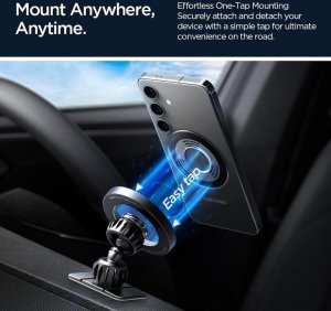 UCHWYT SAMOCHODOWY MAGSAFE SPIGEN DO TELEFONU, na Kratkę, na Deskę, Srebrny 6