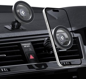 UCHWYT SAMOCHODOWY MAGSAFE SPIGEN DO TELEFONU, na Kratkę, na Deskę, Srebrny 9