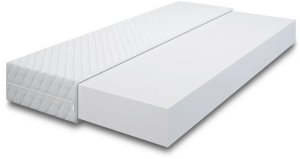 Łóżko młodzieżowe AURA 2 100x200 granatowe z tapicerowanym panelem L i szufladą MKPOL 7